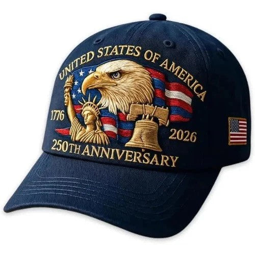 USA 250th Anniversary Patriotic Baseball Cap, American Flag Adjustable Cap for Men & Women