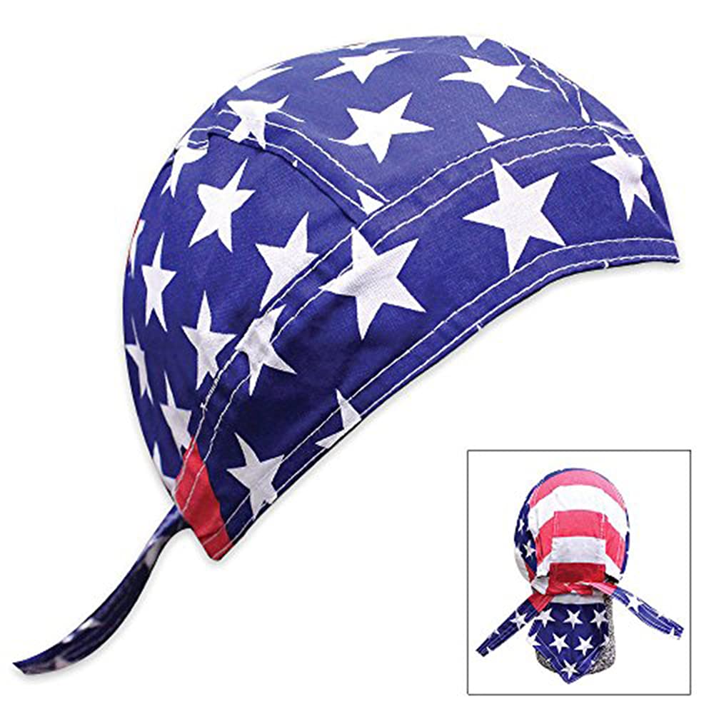 Bandana Headwrap DANBANNA DELUXE American Flag Du-Rag Skull Cap