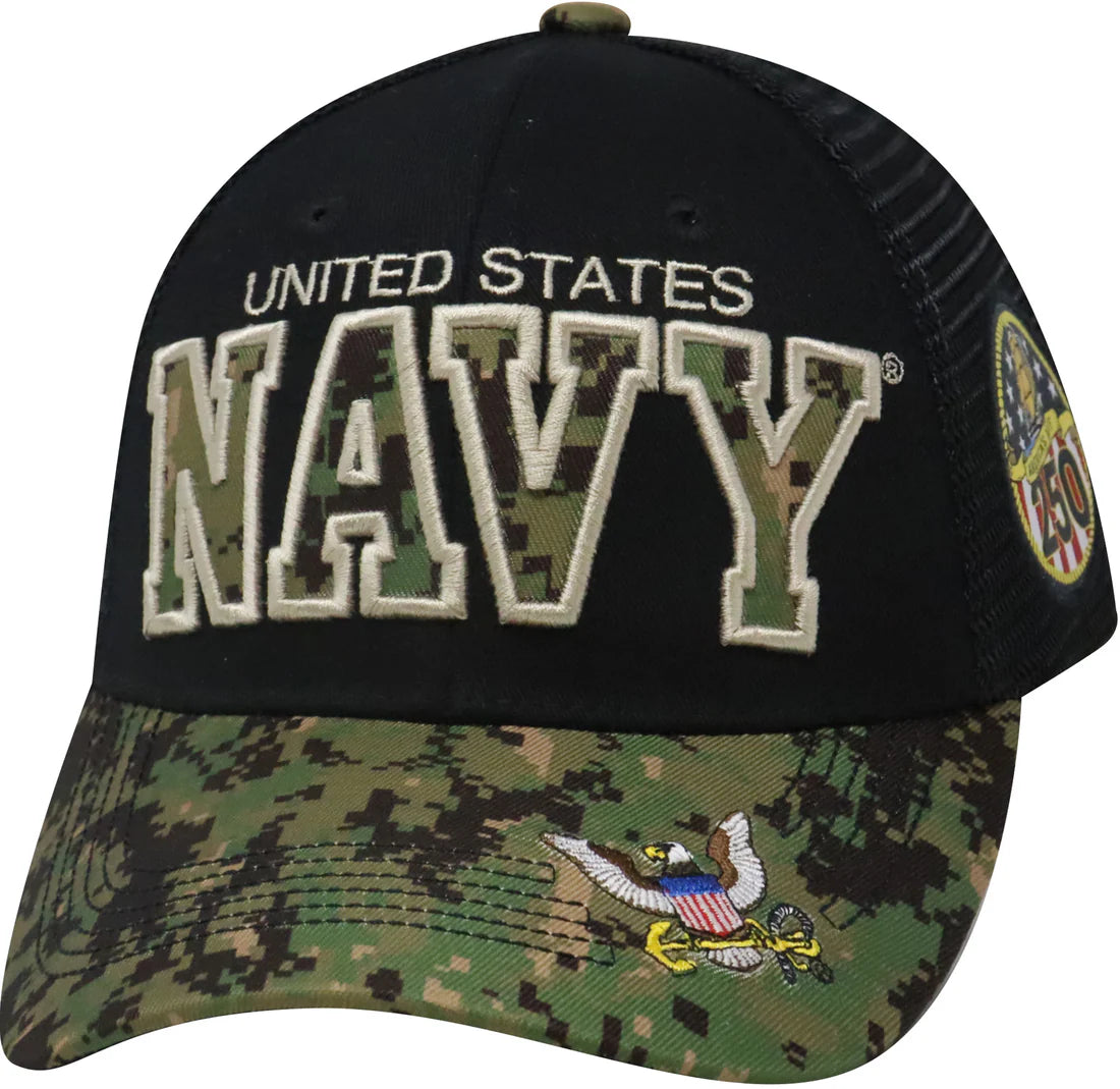 US Navy 250th Anniversary Embroidered Baseball Cap